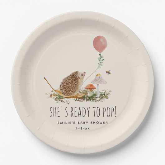 Assiettes En Carton Prêt à pop champignons Hérisson Classe de filles d (Devant)