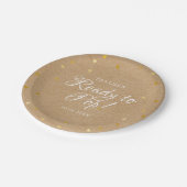 Assiettes En Carton Prêt À Pop Gold Hearts Baby shower Rustic Kraft (Angle)