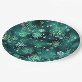 Assiettes En Carton Prettist Snowflakes Motif Green ID846 (Angle)