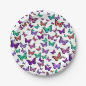 Assiettes En Carton Pretty Colorful Butterflies Pattern (Devant)