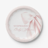 Assiettes En Carton Pretty Pink Bow Baby Shower Paper Plates (Devant)