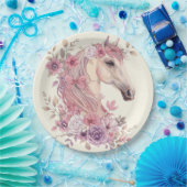 Assiettes En Carton Pretty Ponies and Petals Horse Party Plate – 9” (Fête)