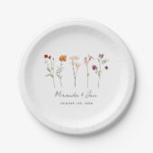 Assiettes En Carton Pride lesbienne Fleur sauvage minimale Mariage flo (Devant)