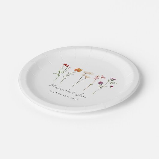Assiettes En Carton Pride lesbienne Fleur sauvage minimale Mariage flo (Angle)