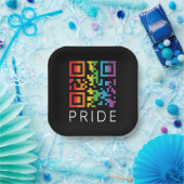 Assiettes En Carton Pride Rainbow QR Code LGBTQIA+ (Fête)