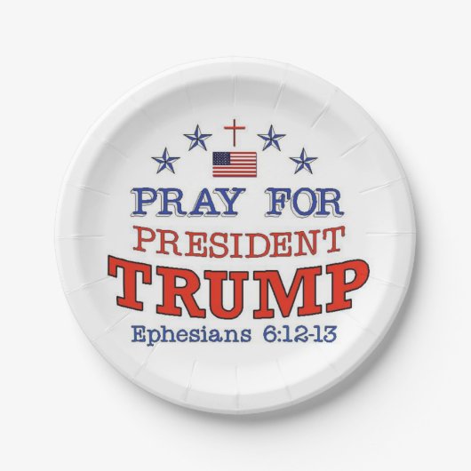 Assiettes En Carton PRIER POUR LES Plaques papier TRUMP (Devant)