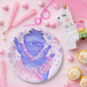 Assiettes En Carton Prima Ballerina Hippo - Ajouter Votre Nom / Texte (Fête)
