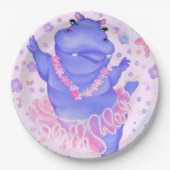 Assiettes En Carton Prima Ballerina Hippo - Ajouter Votre Nom / Texte (Devant)