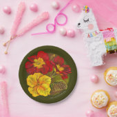 Assiettes En Carton Primrose Jaune rouge vert fin art printemps (Fête)