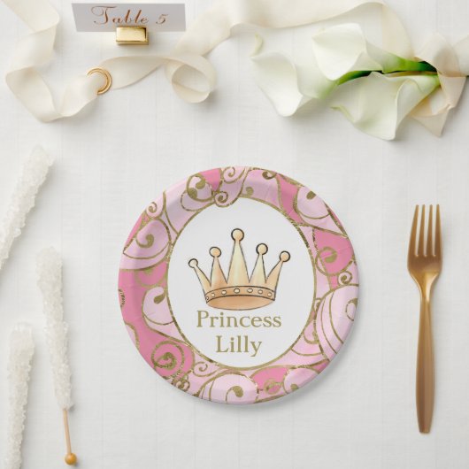Assiettes En Carton Princess Birthday Party Custom (Mariage)