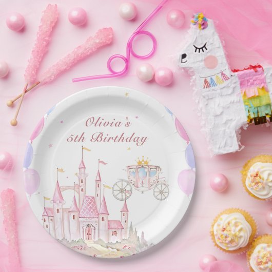 Assiettes En Carton Princess Castle Girl Anniversaire (Fête)