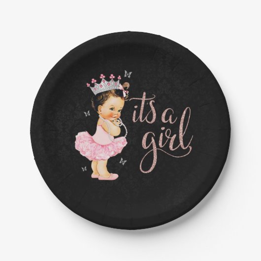 Assiettes En Carton Princess C'est une fille Baby shower plaques (Devant)