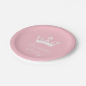 Assiettes En Carton Princess Party Girly rose et blanc (Angle)