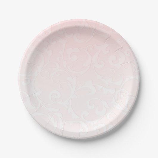 Assiettes En Carton Princess Pink Damask Storybook Mariage élégant (Devant)