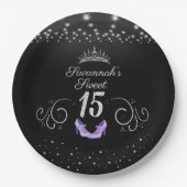 Assiettes En Carton Princess Sweet 15 String Lights Lavender Chaussure (Devant)