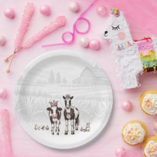 Assiettes En Carton Princesse Animaux Fête d'anniversaire