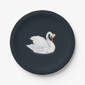 Assiettes En Carton Princesse cygne noir et blanc