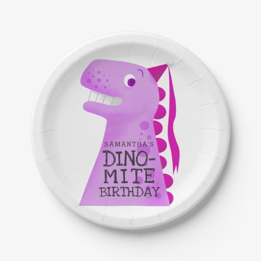 Assiettes En Carton Princesse Dinosaur Filles Anniversaire (Devant)