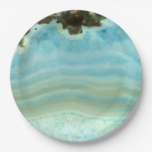 Assiettes En Carton Princesse en cristal Pattern de pierre gemme bleue