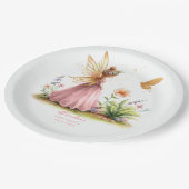 Assiettes En Carton Princesse Fée Enchantée Rose Baby Girl Douche (Angle)