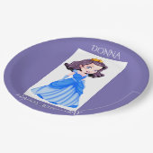 Assiettes En Carton Princesse heureux anniversaire personnalisées plaq (Angle)