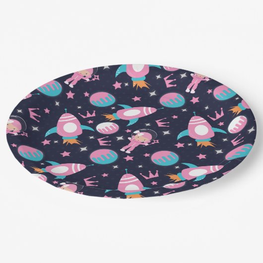 Assiettes En Carton Princesse Landing à la Lune (Angle)