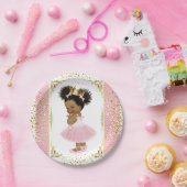 Assiettes En Carton Princesse Party Plate d'Afro-américain (Fête)