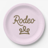 Assiettes En Carton Princesse Rodeo Couronne Occidentale Country Rose  (Devant)