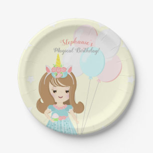 Assiettes En Carton Princesse Unicorn
