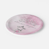 Assiettes En Carton Princesse Wand & Crown Silver Pink Party Plaques (Angle)