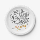 Assiettes En Carton Printemps (Devant)