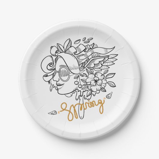 Assiettes En Carton Printemps (Devant)