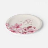 Assiettes En Carton Printemps Sakura Cherry Blossom Crème rose Anniver (Angle)