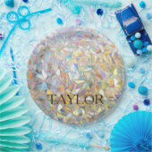 Assiettes En Carton Prismatic Stained Glass Effect - Rainbow Prismatic (Fête)