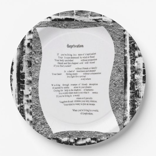 Assiettes En Carton Privation (Devant)