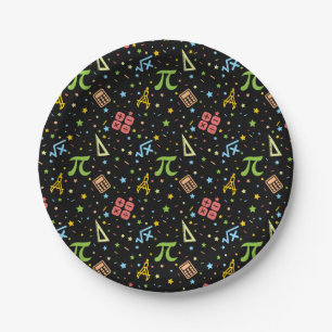 Assiettes En Carton Professeur de mathématiques - Symboles mathématiqu