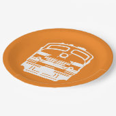 Assiettes En Carton Profil du moteur de train blanc sur l'Arrière - pl (Angle)