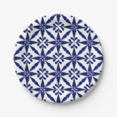 Assiettes En Carton Profil sous convention astérisque d'Ikat - bleu (Devant)
