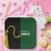 Assiettes En Carton Programme de graduation personnelle pour le Green  (Fête)