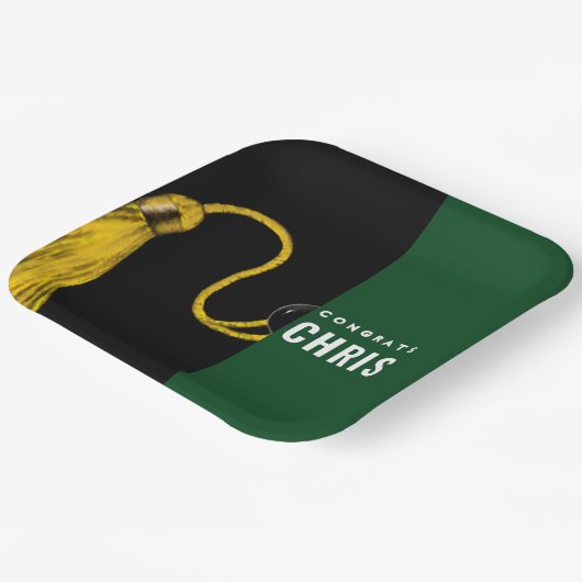 Assiettes En Carton Programme de graduation personnelle pour le Green  (Angulaire)