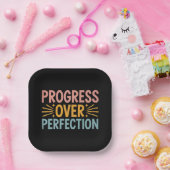Assiettes En Carton Progrès de l'enseignant plutôt que la perfection, (Fête)