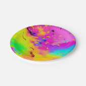 Assiettes En Carton Projection abstraite de néon rose (Angle)