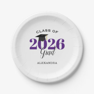Assiettes En Carton Promotion 2026 Simple Violet et Noir