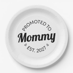 Assiettes En Carton Promue Maman dès 2027 Annonce de Nouvelle Maman Je