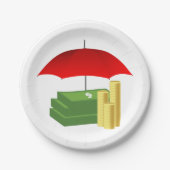 Assiettes En Carton Protection de la sécurité financière avec paraplui (Devant)