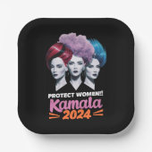 Assiettes En Carton Protéger les femmes Kamala Élection 2024 2024 (Recto)
