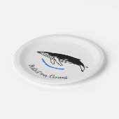Assiettes En Carton Protéger nos océans - BALEINE à bosse graphique - (Angle)