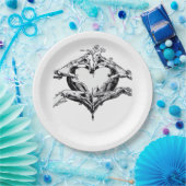 Assiettes En Carton Protéger Un Coeur - Skeleton Coeur Main (Fête)