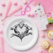 Assiettes En Carton Protéger Un Coeur - Skeleton Coeur Main (Fête)