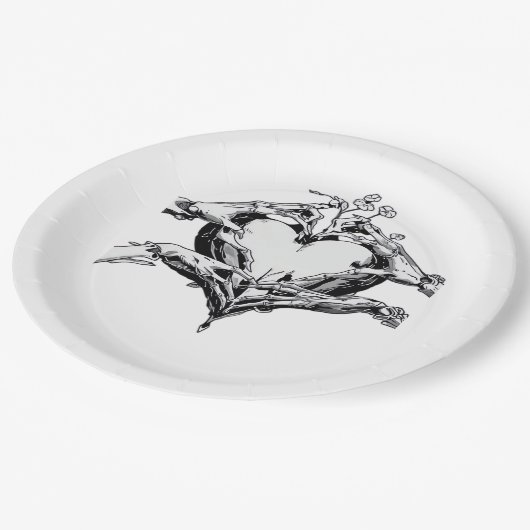 Assiettes En Carton Protéger Un Coeur - Skeleton Coeur Main (Angle)